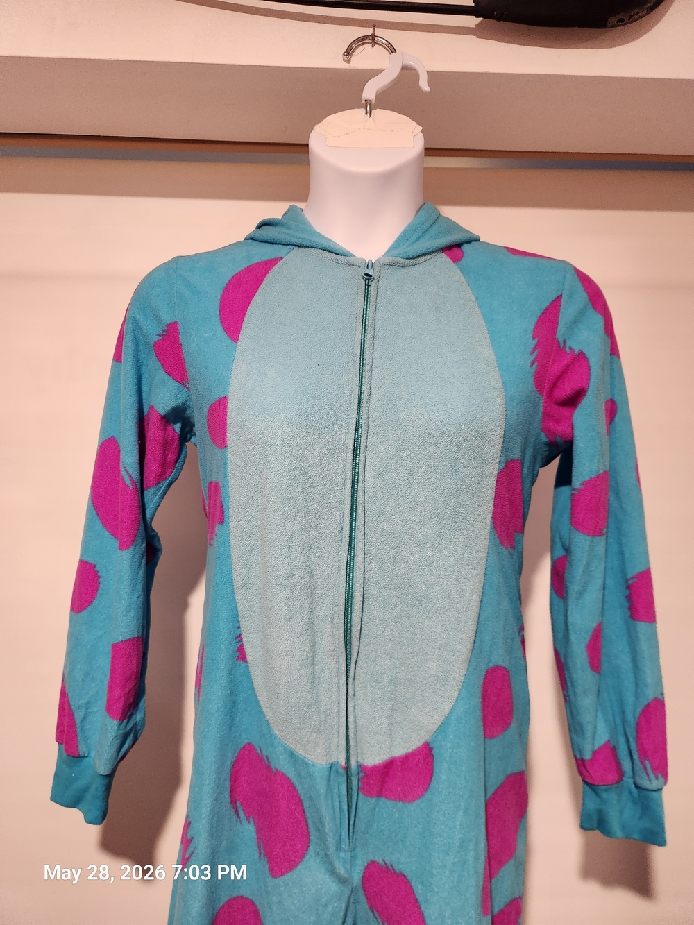 Disney Blue and Purple Sylly Hooded One-Piece Pajama - Picture 2 of 4